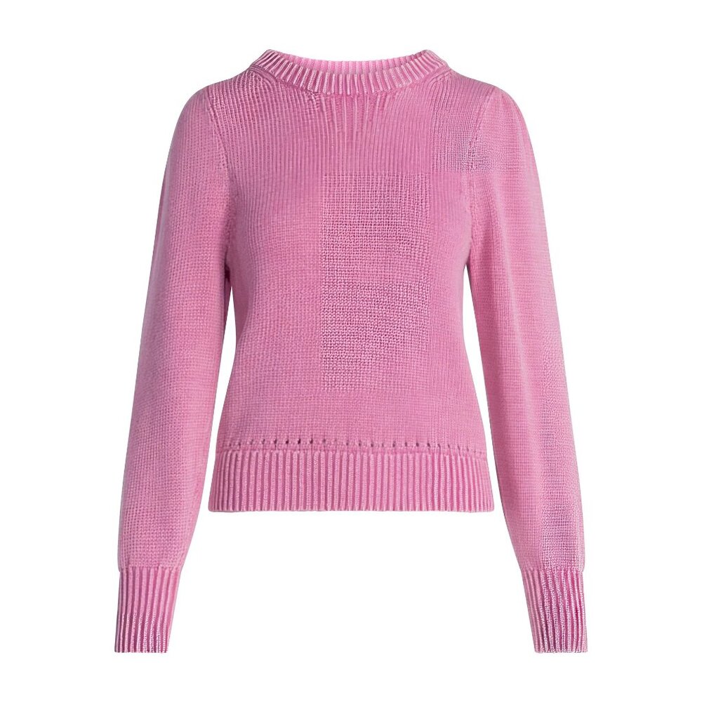 NWT Mineral Wash Cotton Sweater with Long Puff Sleeves